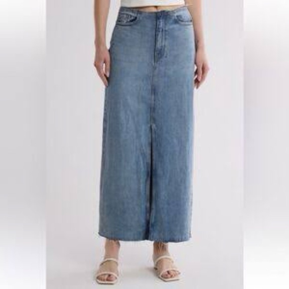 Kenzie Jeans RetroLuxeStretch Denim Maxi Skirt